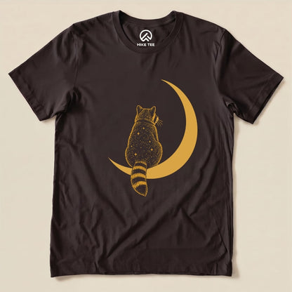 Raccoon Moon Shirt Hike Tee T-Shirt Brown / S