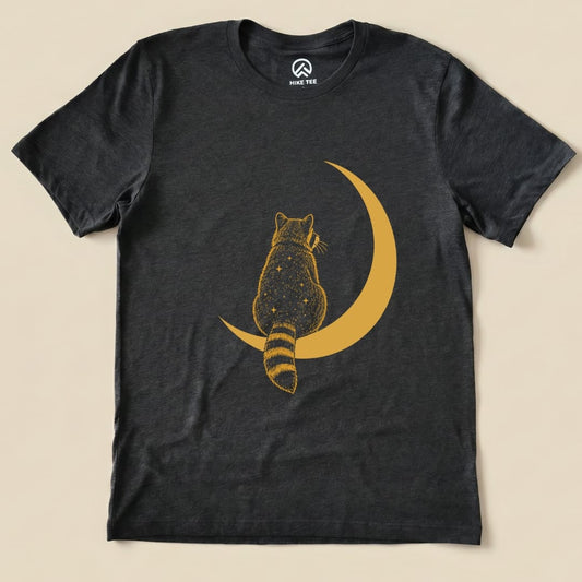 Raccoon Moon Shirt Hike Tee T-Shirt Dark Grey Heather / S