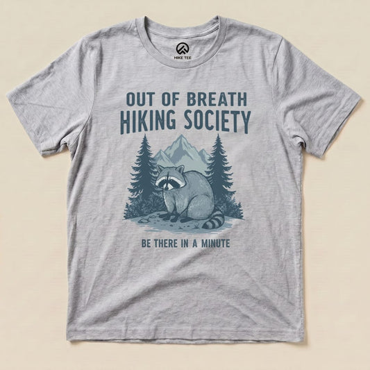 Hike Tee T-Shirt Athletic Heather / S Raccoon Out Of Breath Shirt