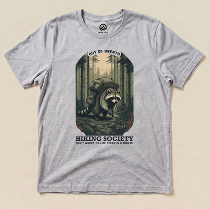 Raccoon Out of Breath Shirt Hike Tee T-Shirt Athletic Heather / S