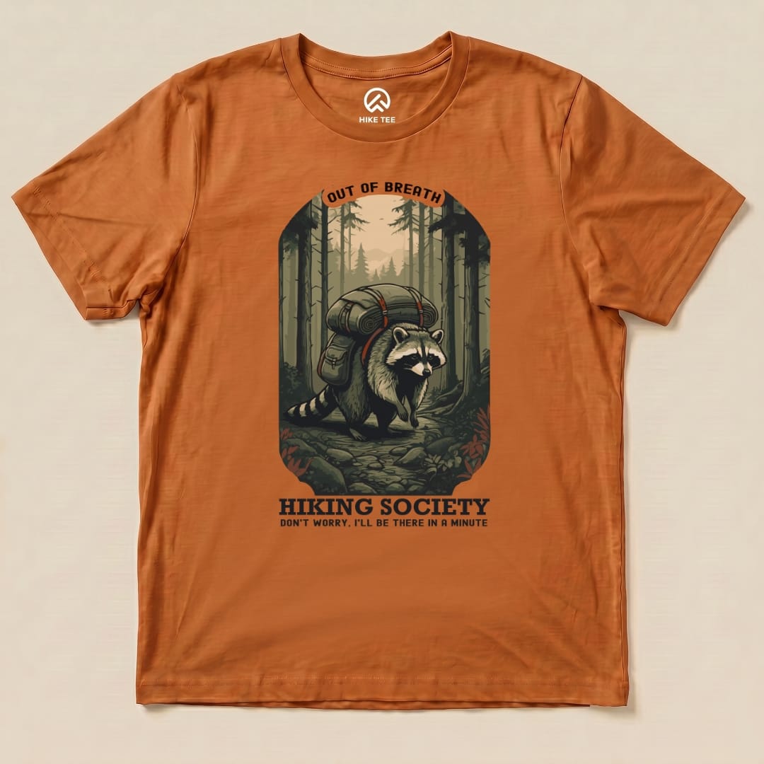 Raccoon Out of Breath Shirt Hike Tee T-Shirt Autumn / S