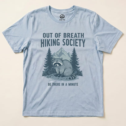 Hike Tee T-Shirt Baby Blue / S Raccoon Out Of Breath Shirt