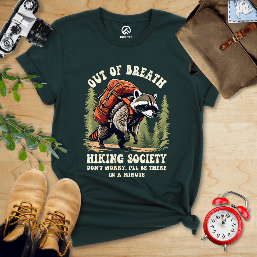 Hike Tee T-Shirt Forest / S Raccoon Out of Breath Shirt