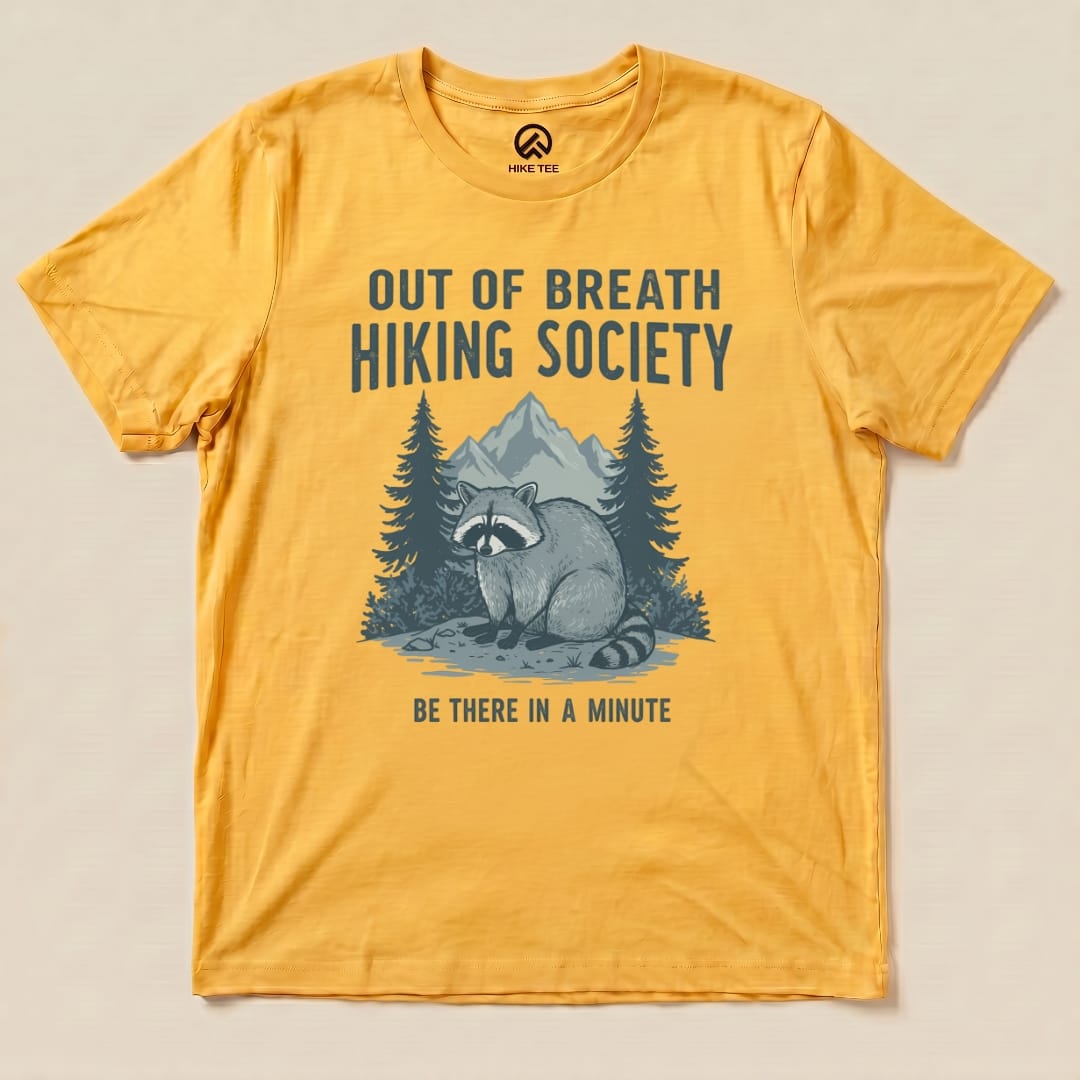 Hike Tee T-Shirt Gold / S Raccoon Out Of Breath Shirt