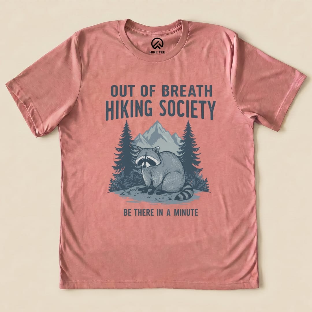 Hike Tee T-Shirt Heather Mauve / S Raccoon Out Of Breath Shirt