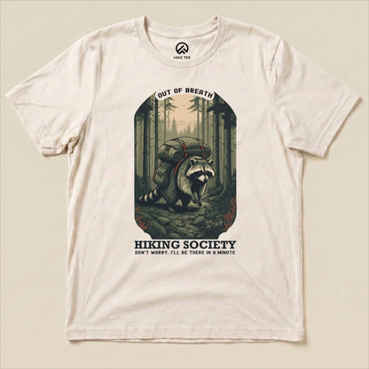 Raccoon Out of Breath Shirt Hike Tee T-Shirt Natural / S