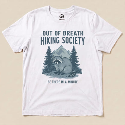 Hike Tee T-Shirt White / S Raccoon Out Of Breath Shirt