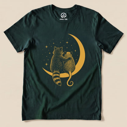Raccoon Possum Moon Shirt Hike Tee T-Shirt Forest / S