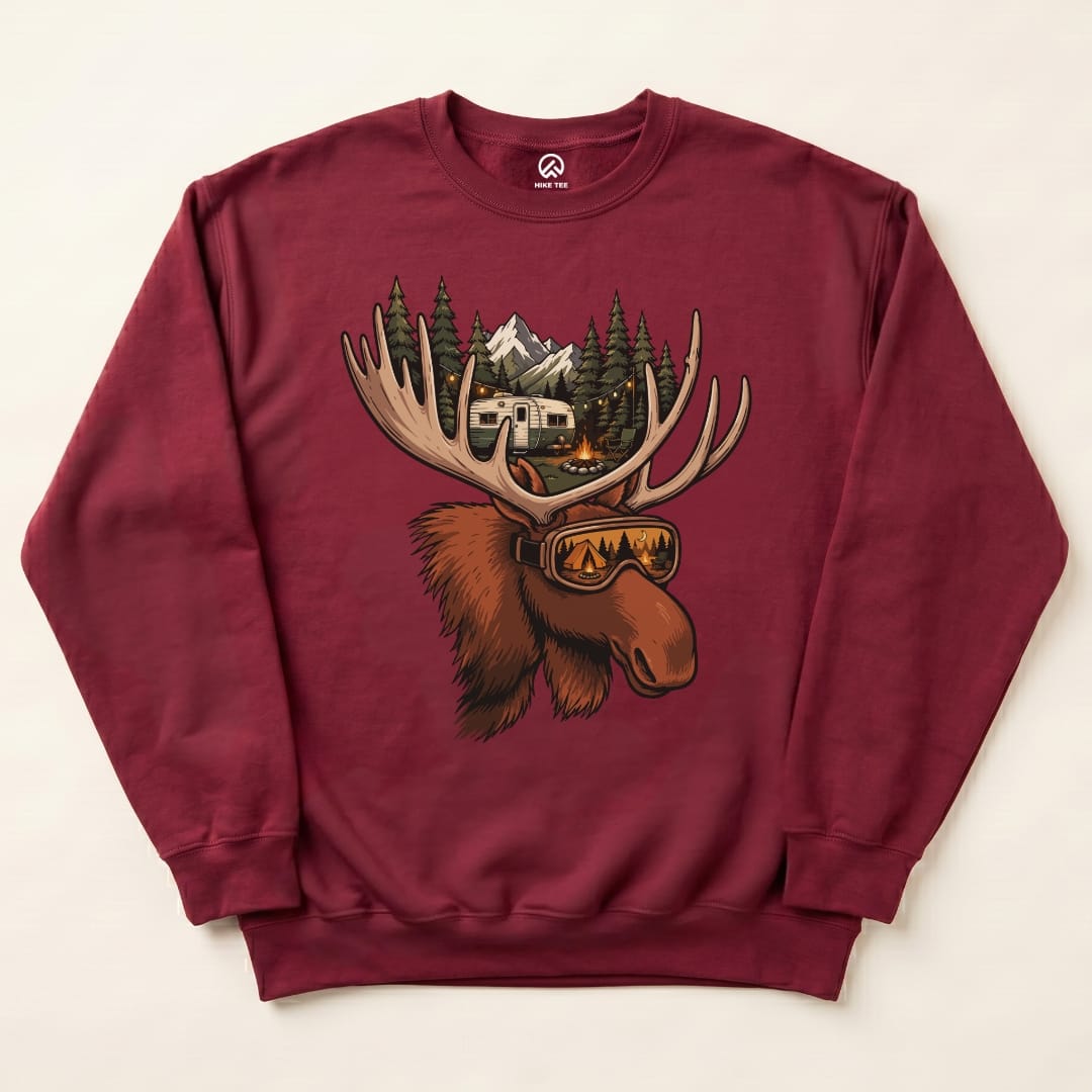 Rad Moose Sweatshirt in Maroon