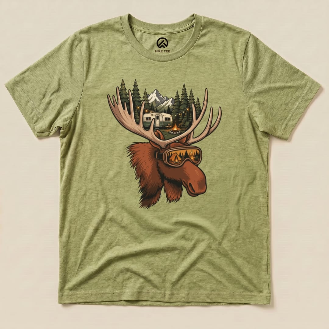 Rad Moose Shirt Hike Tee T-Shirt Heather Green / S