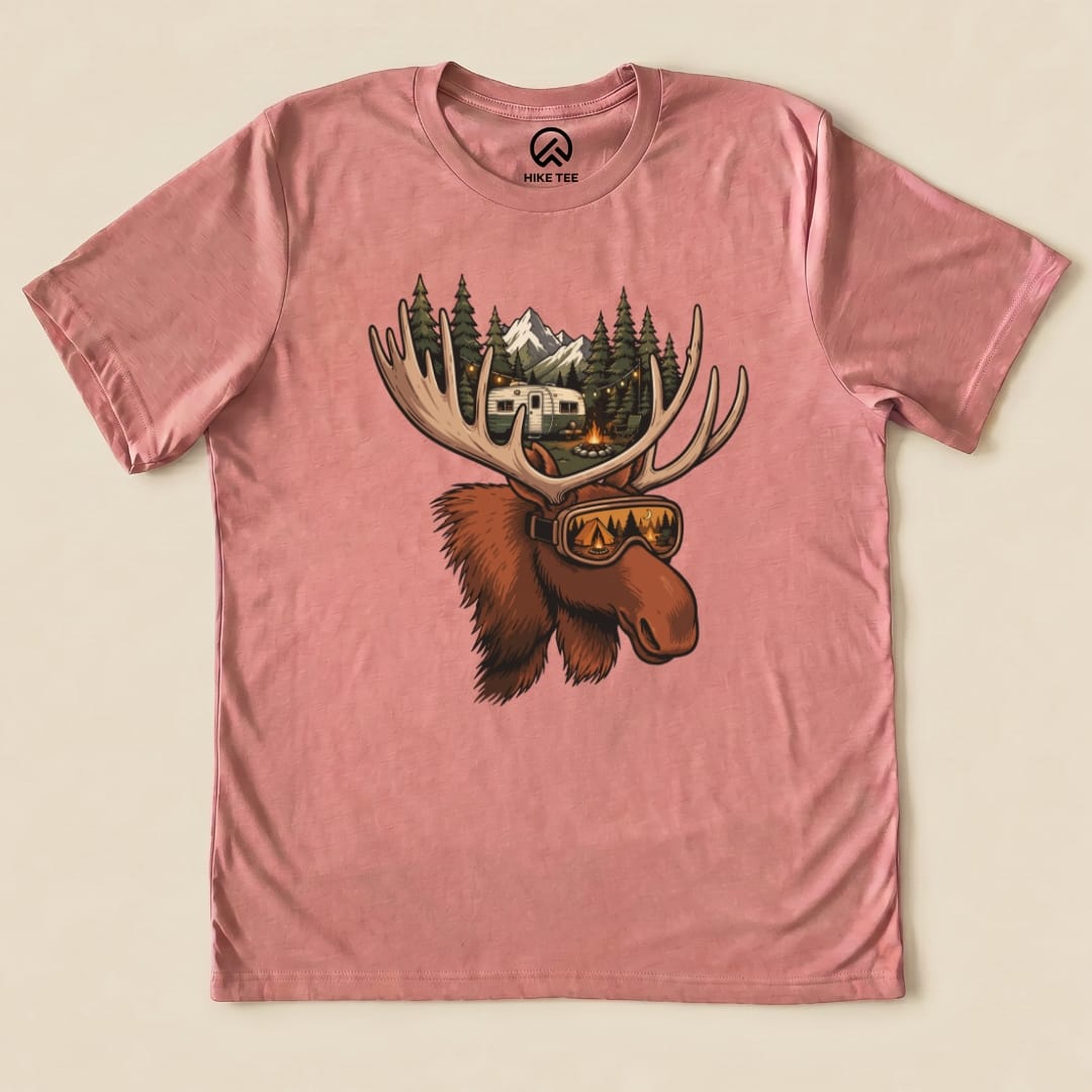 Rad Moose Shirt Hike Tee T-Shirt Heather Mauve / S