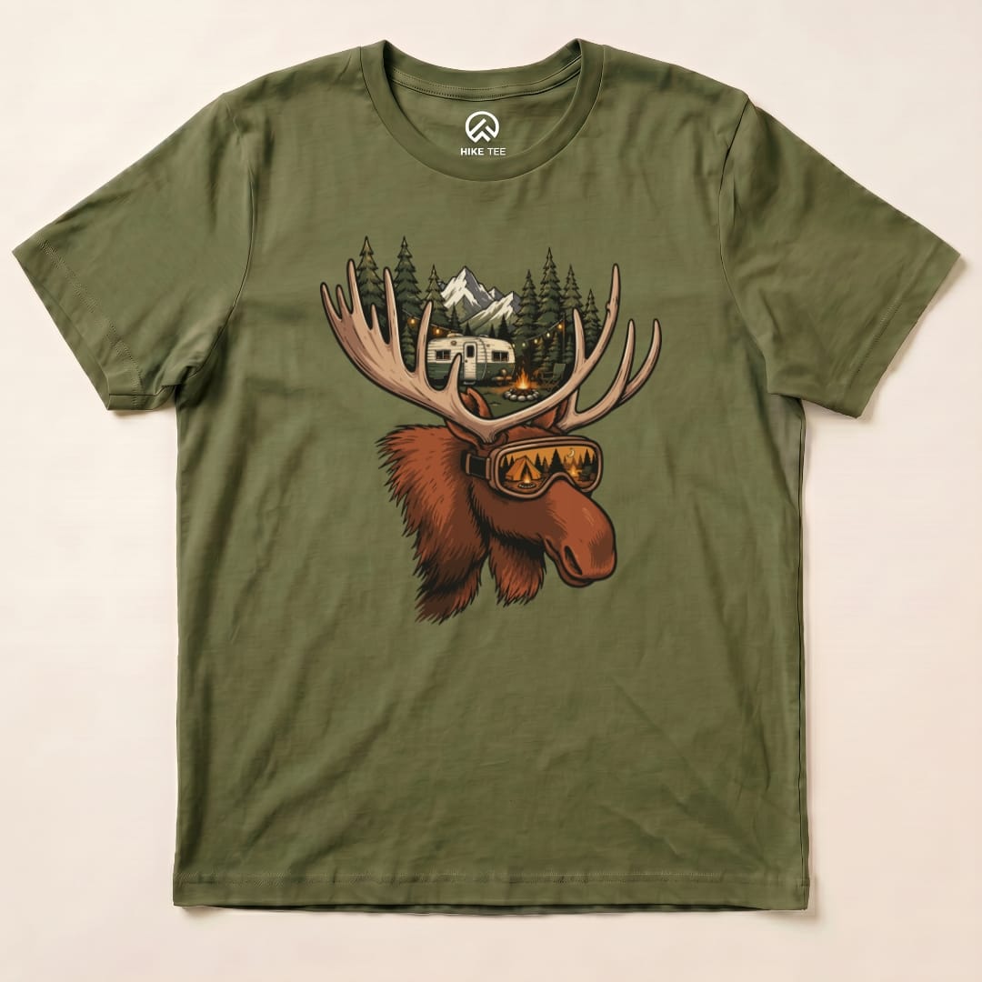 Rad Moose Shirt Hike Tee T-Shirt Military Green / S