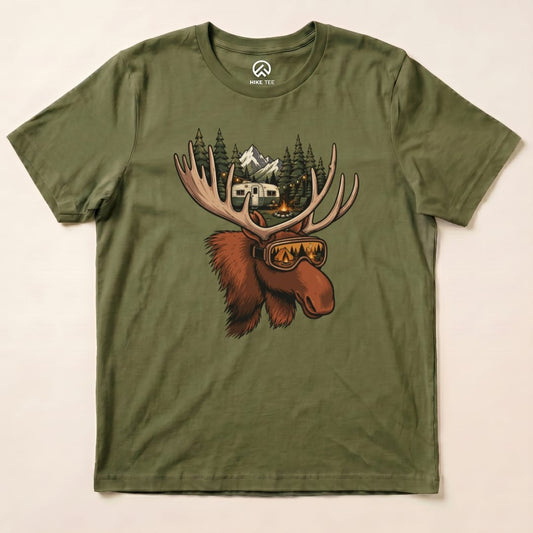 Rad Moose Shirt Hike Tee T-Shirt Military Green / S