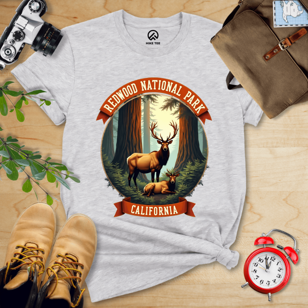 Hike Tee T-Shirt Athletic Heather / S Redwood National Park Elk Shirt