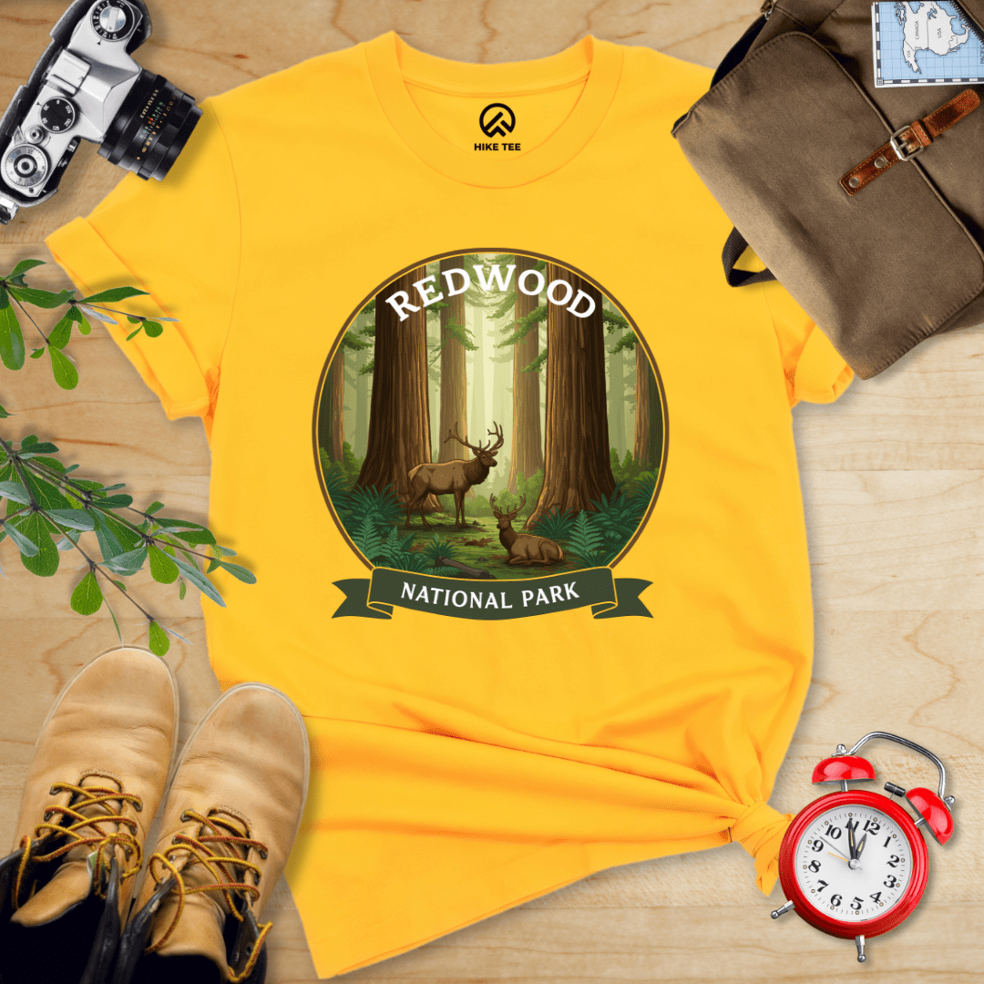 Hike Tee T-Shirt Gold / S Redwood National Park Elk Shirt