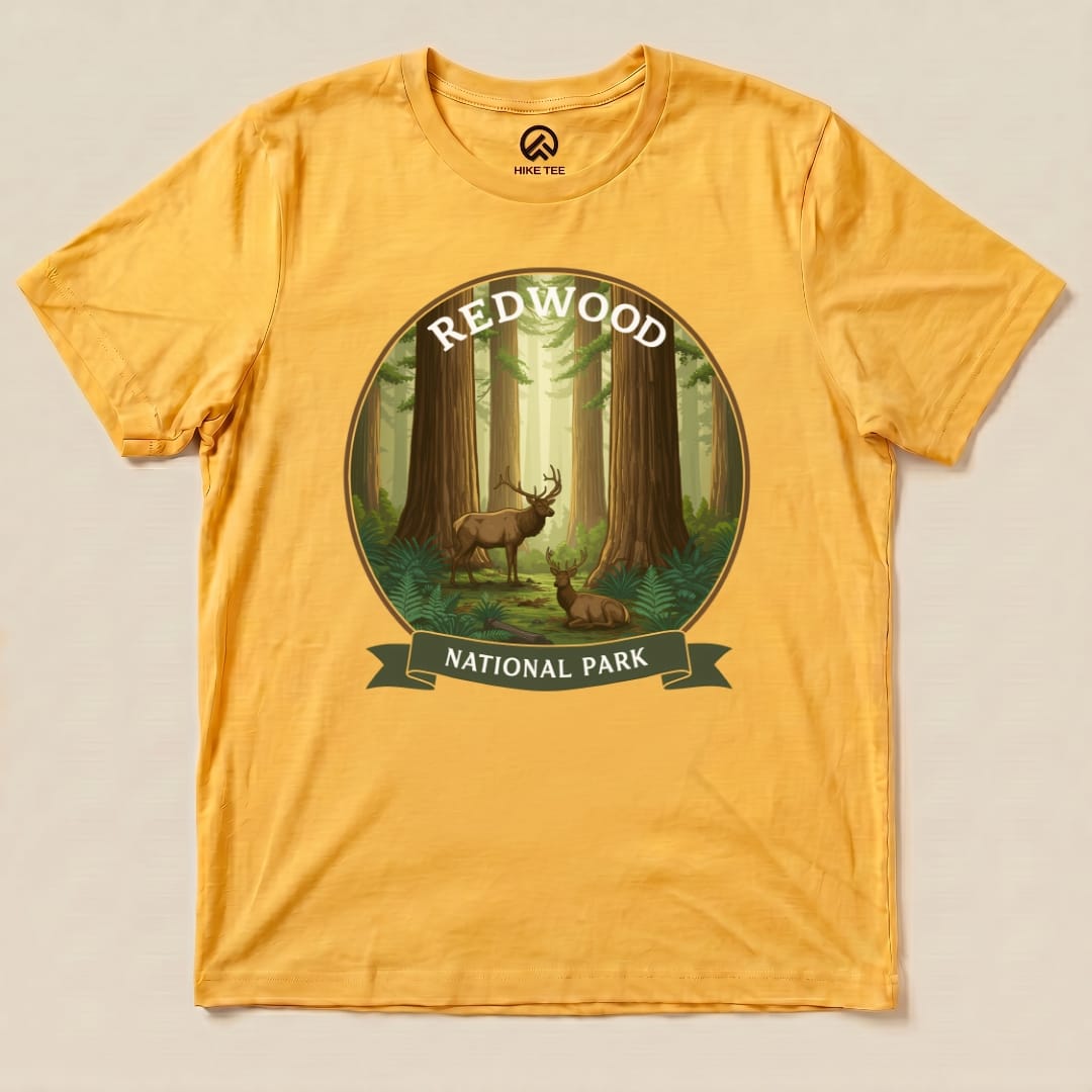 Hike Tee T-Shirt Gold / S Redwood National Park Elk Shirt
