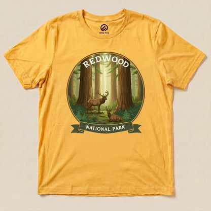 Hike Tee T-Shirt Gold / S Redwood National Park Elk Shirt