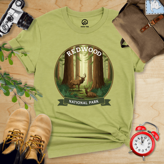 Hike Tee T-Shirt Heather Green / S Redwood National Park Elk Shirt