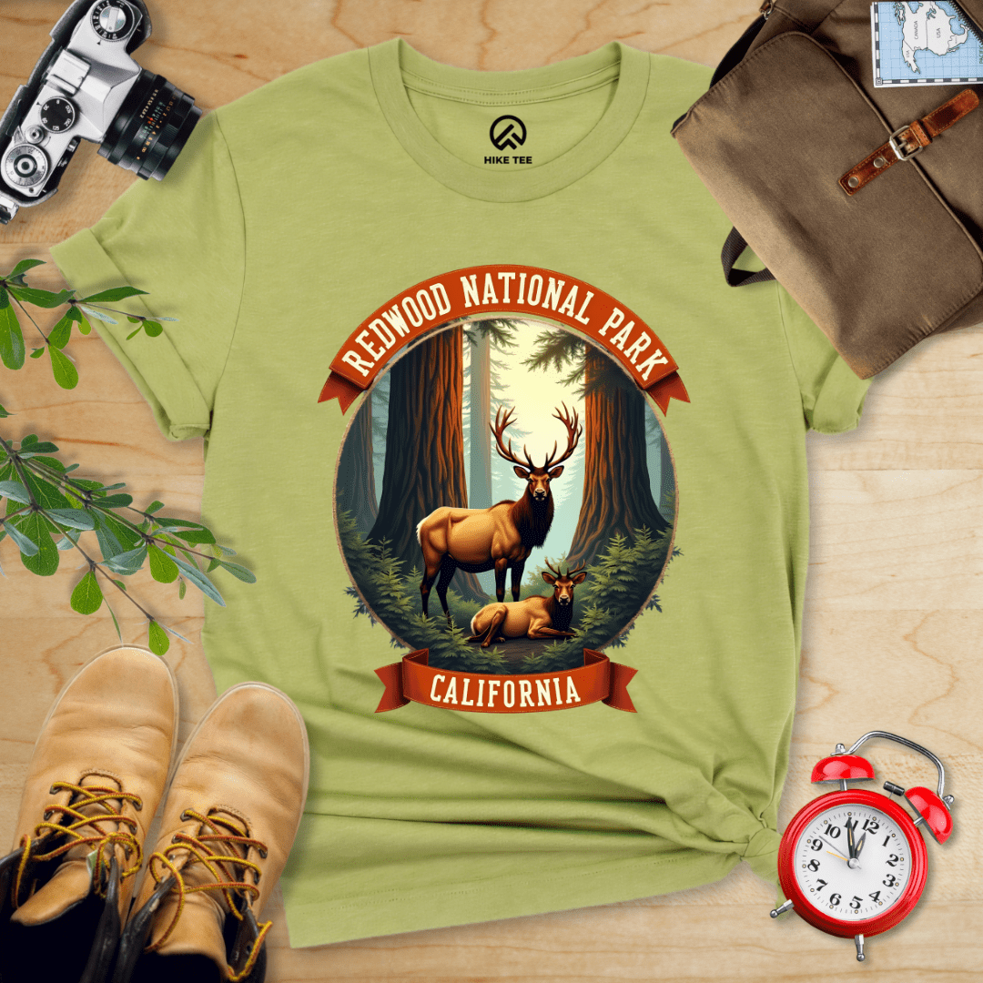 Hike Tee T-Shirt Heather Green / S Redwood National Park Elk Shirt