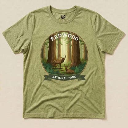 Hike Tee T-Shirt Heather Green / S Redwood National Park Elk Shirt