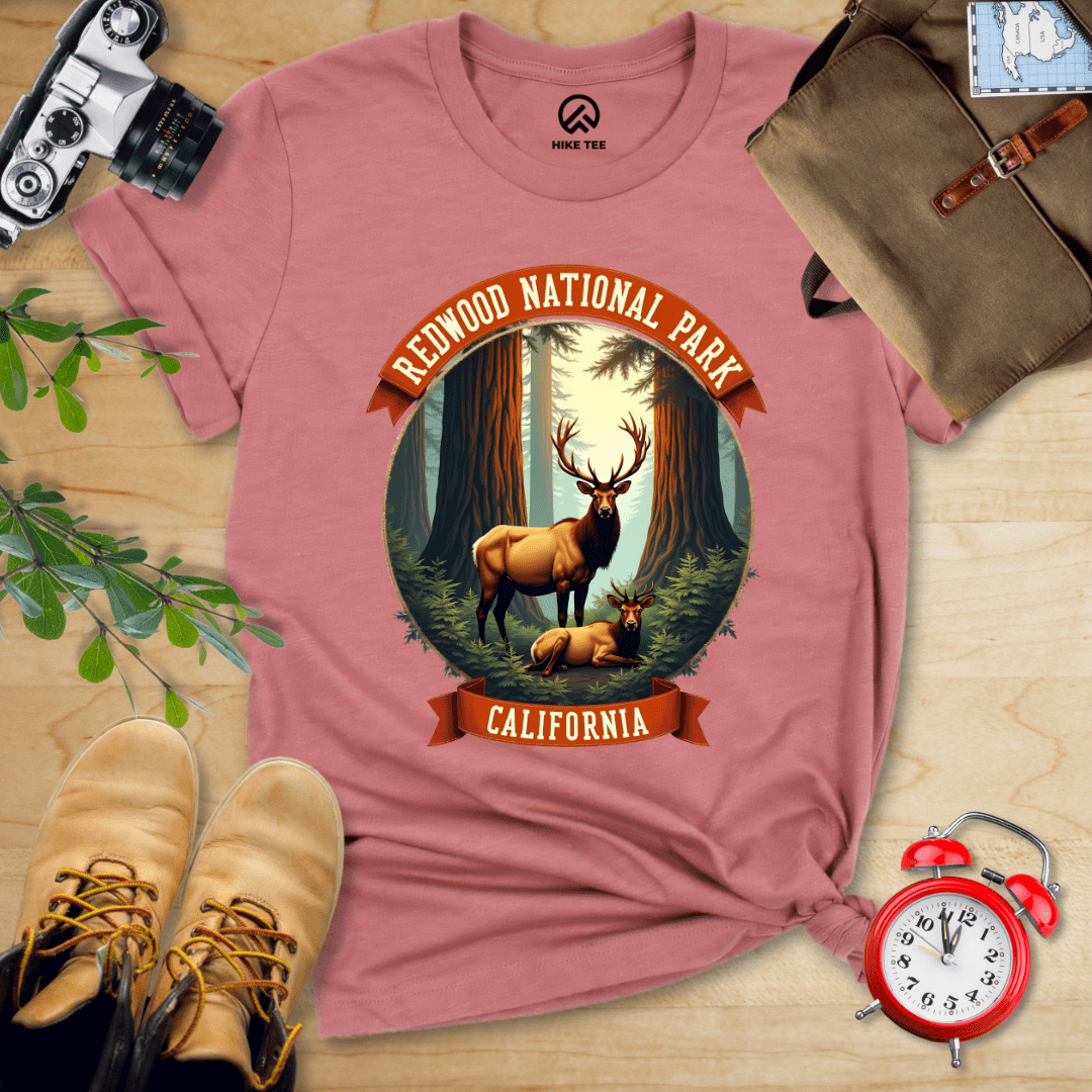 Hike Tee T-Shirt Heather Mauve / S Redwood National Park Elk Shirt