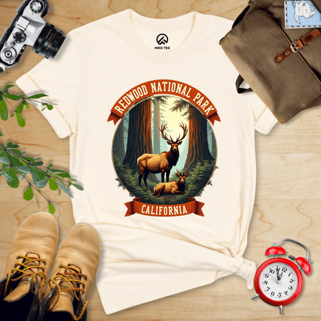 Hike Tee T-Shirt Natural / S Redwood National Park Elk Shirt