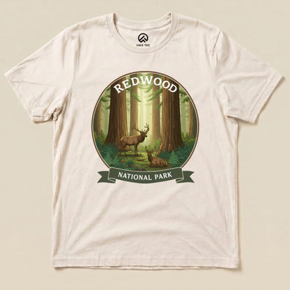 Hike Tee T-Shirt Natural / S Redwood National Park Elk Shirt