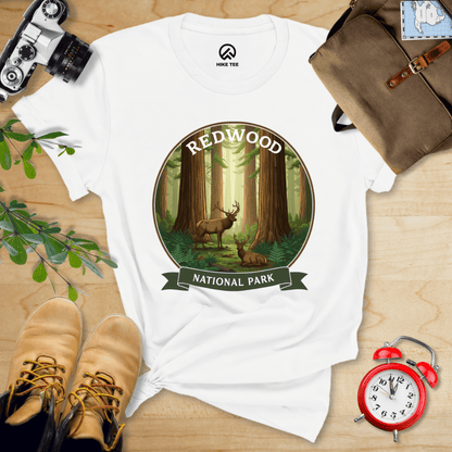 Hike Tee T-Shirt White / S Redwood National Park Elk Shirt