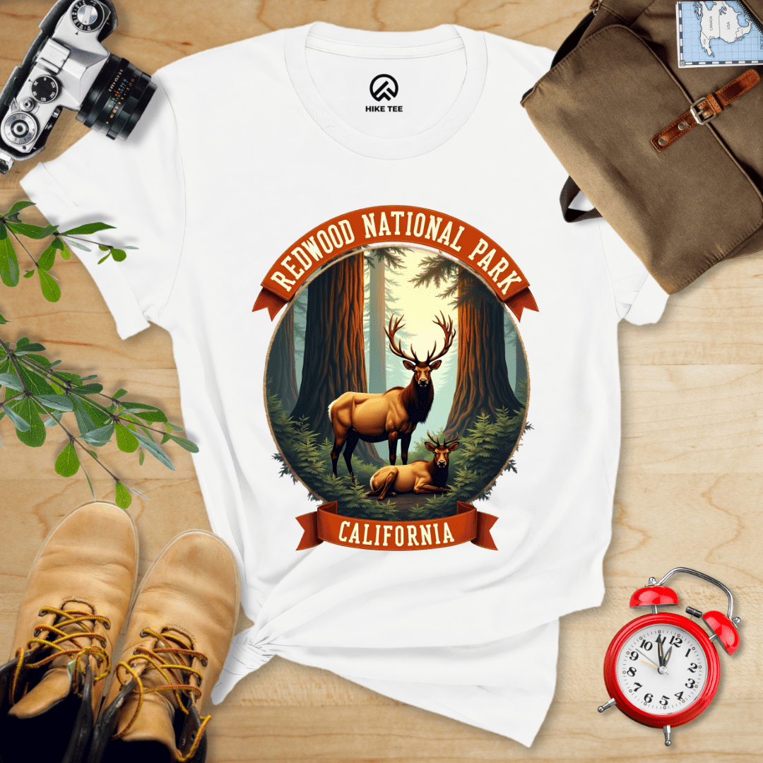 Hike Tee T-Shirt White / S Redwood National Park Elk Shirt