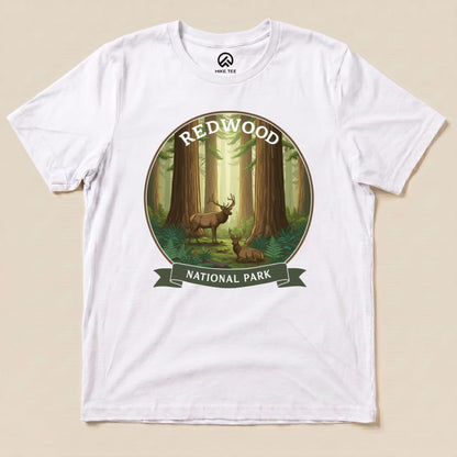 Hike Tee T-Shirt White / S Redwood National Park Elk Shirt