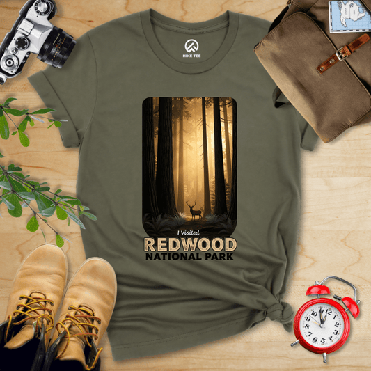Hike Tee T-Shirt Military Green / S Redwood National Park Shirt