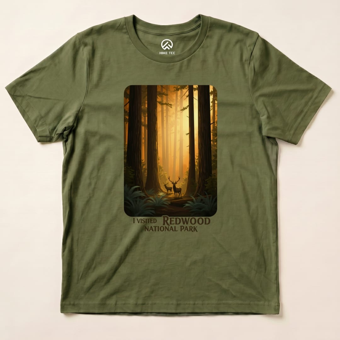 Hike Tee T-Shirt Military Green / S Redwood National Park Shirt