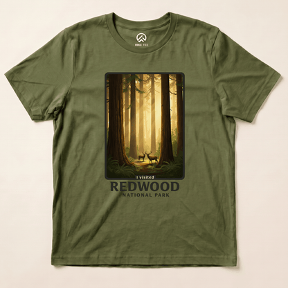 Hike Tee T-Shirt Military Green / S Redwood National Park Shirt