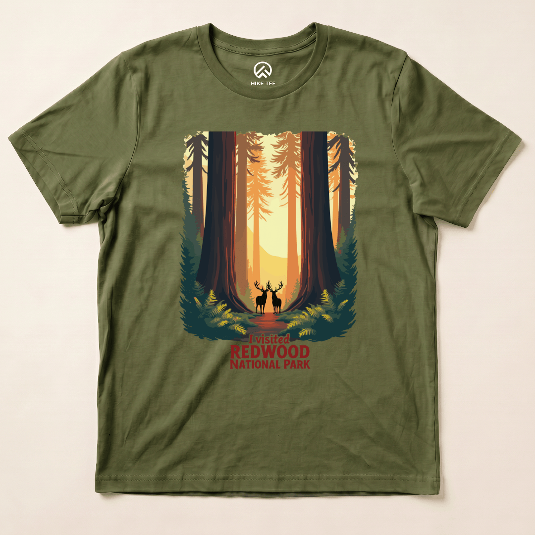 Hike Tee T-Shirt Military Green / S Redwood National Park Shirt