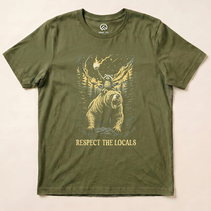 Respect Locals Angry Shirt Printify T-Shirt Military Green / S