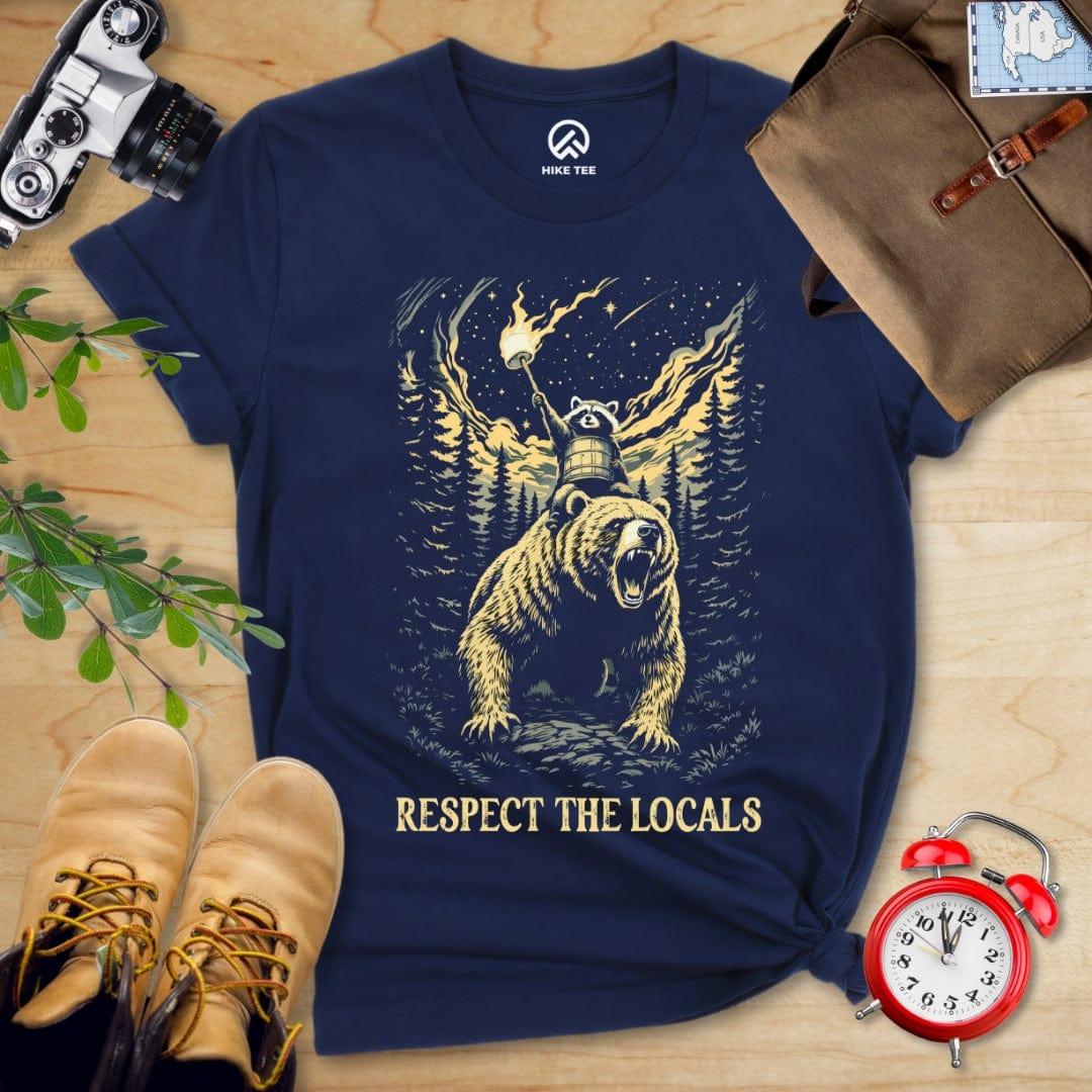 Hike Tee T-Shirt Navy / S Respect Locals Angry Shirt