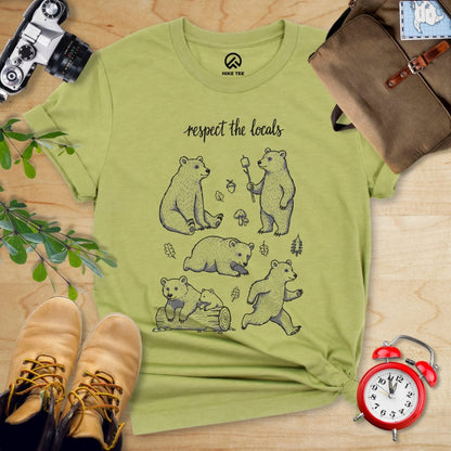 Hike Tee T-Shirt Heather Green / S Respect the Bears Shirt