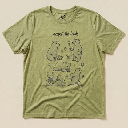 Hike Tee T-Shirt Heather Green / S Respect the Bears Shirt