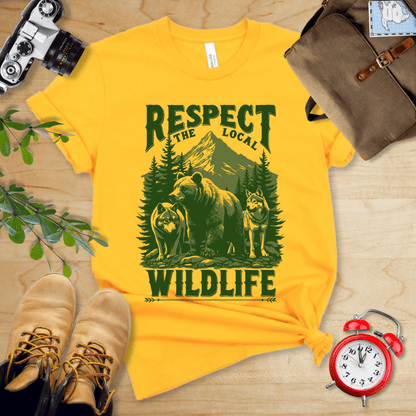 Printify T-Shirt Gold / S Respect The Local Wildlife Shirt