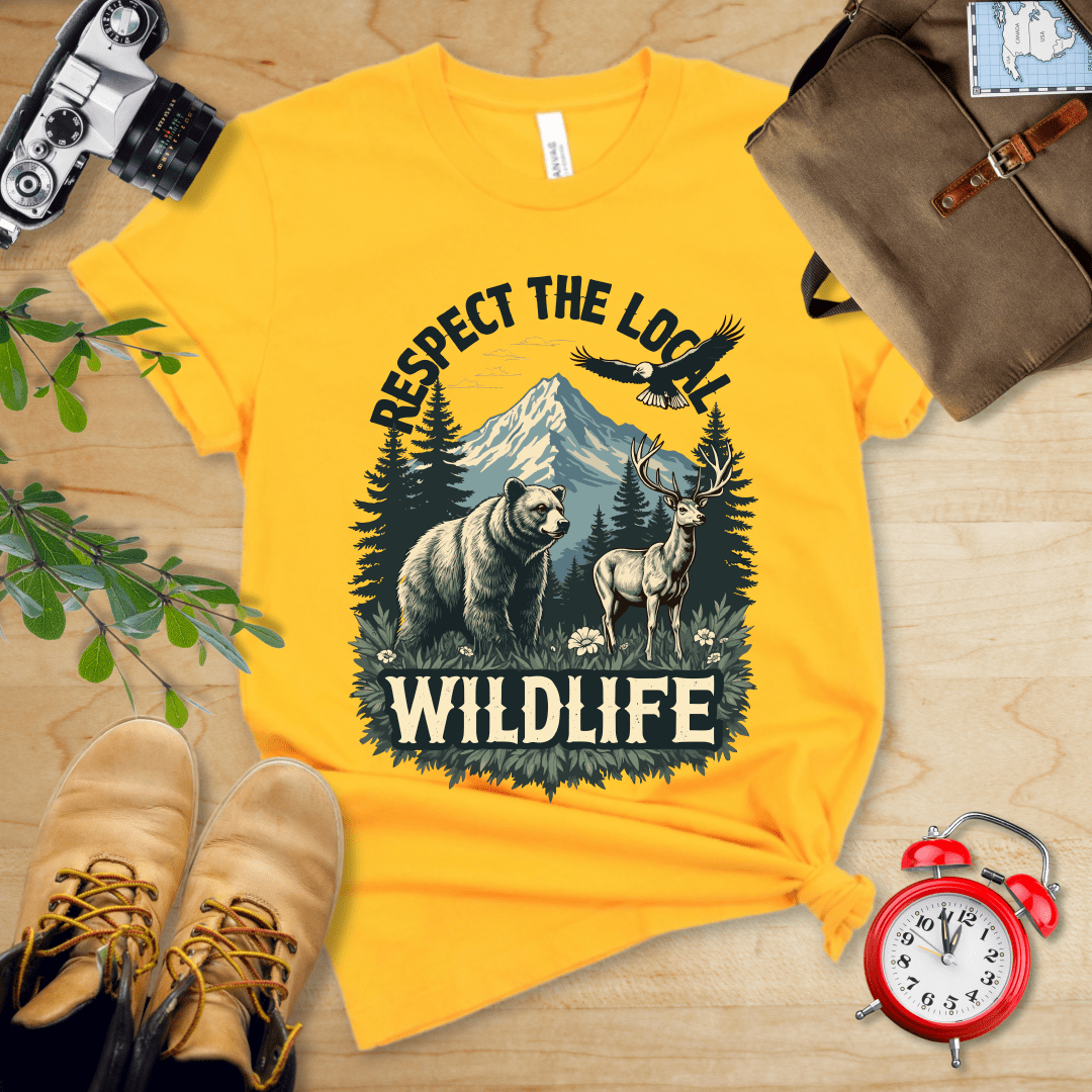 Printify T-Shirt Gold / S Respect The Local Wildlife Shirt