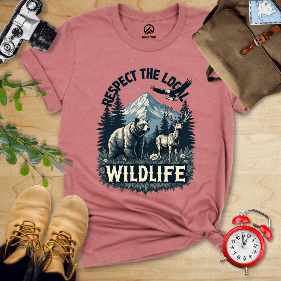 Hike Tee T-Shirt Heather Mauve / S Respect The Local Wildlife Shirt