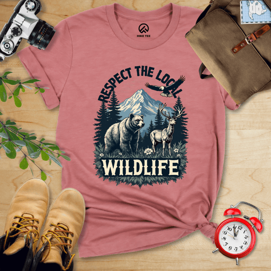 Hike Tee T-Shirt Heather Mauve / S Respect The Local Wildlife Shirt