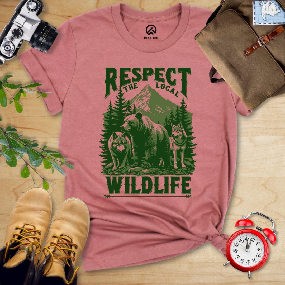 Hike Tee T-Shirt Heather Mauve / S Respect The Local Wildlife Shirt