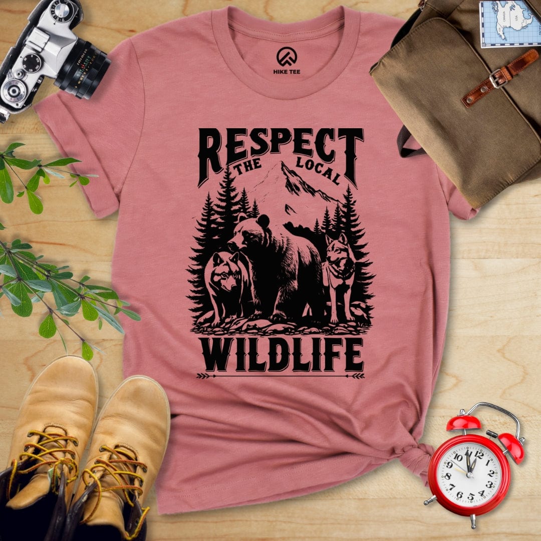 Hike Tee T-Shirt Heather Mauve / S Respect The Local Wildlife Shirt