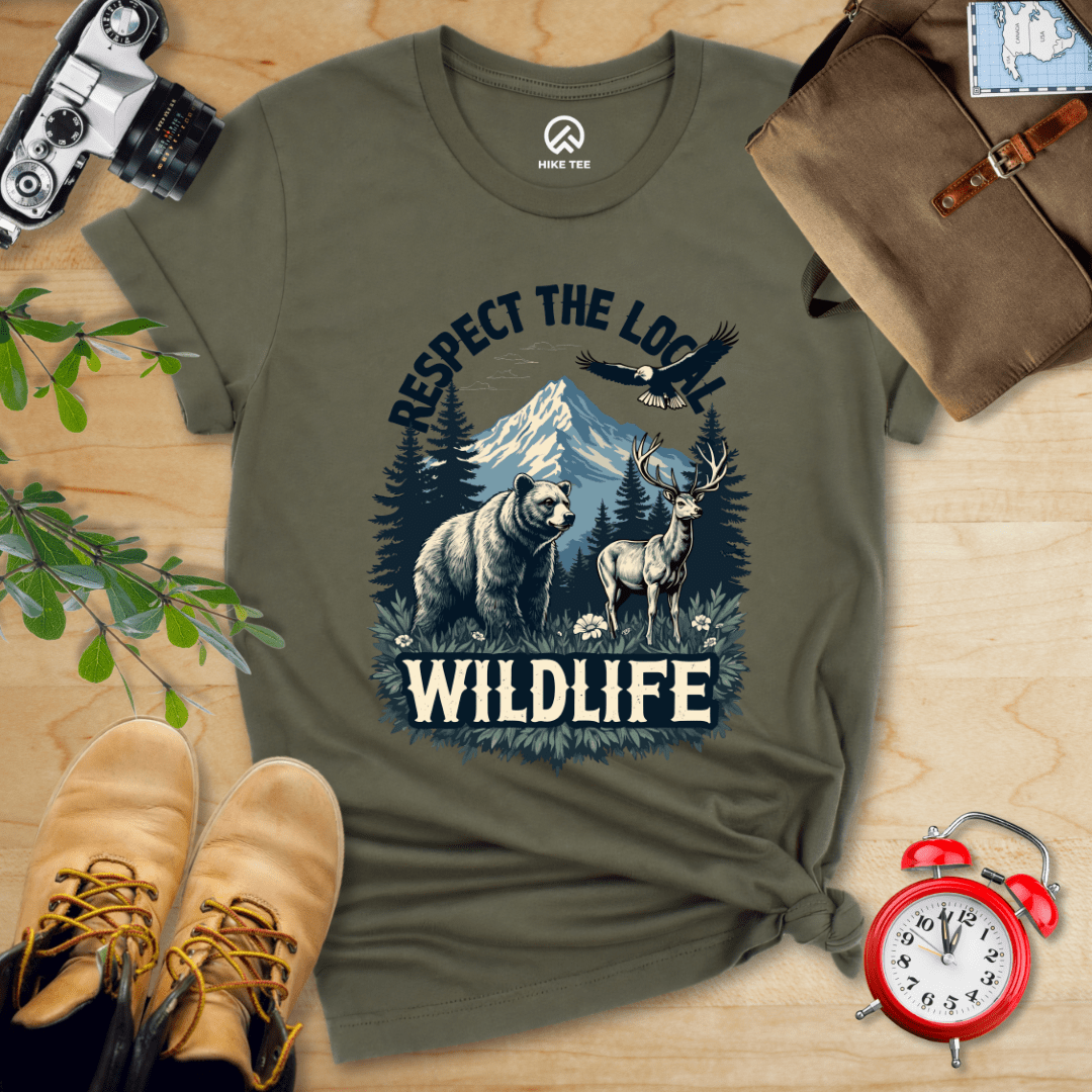 Hike Tee T-Shirt Military Green / S Respect The Local Wildlife Shirt