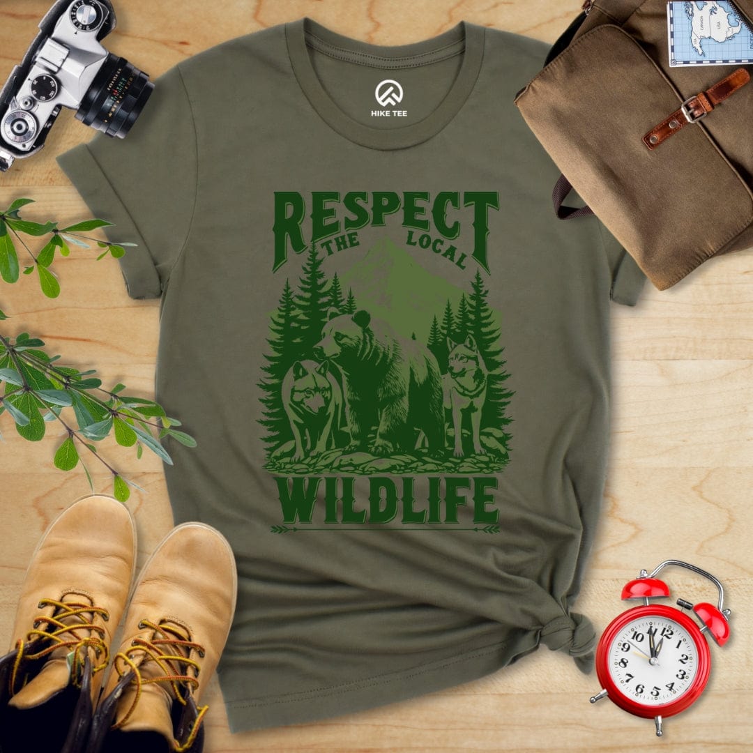Hike Tee T-Shirt Military Green / S Respect The Local Wildlife Shirt