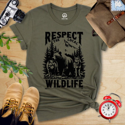 Hike Tee T-Shirt Military Green / S Respect The Local Wildlife Shirt