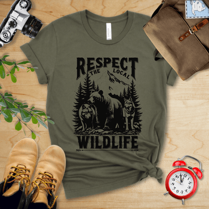 Printify T-Shirt Military Green / S Respect The Local Wildlife Shirt