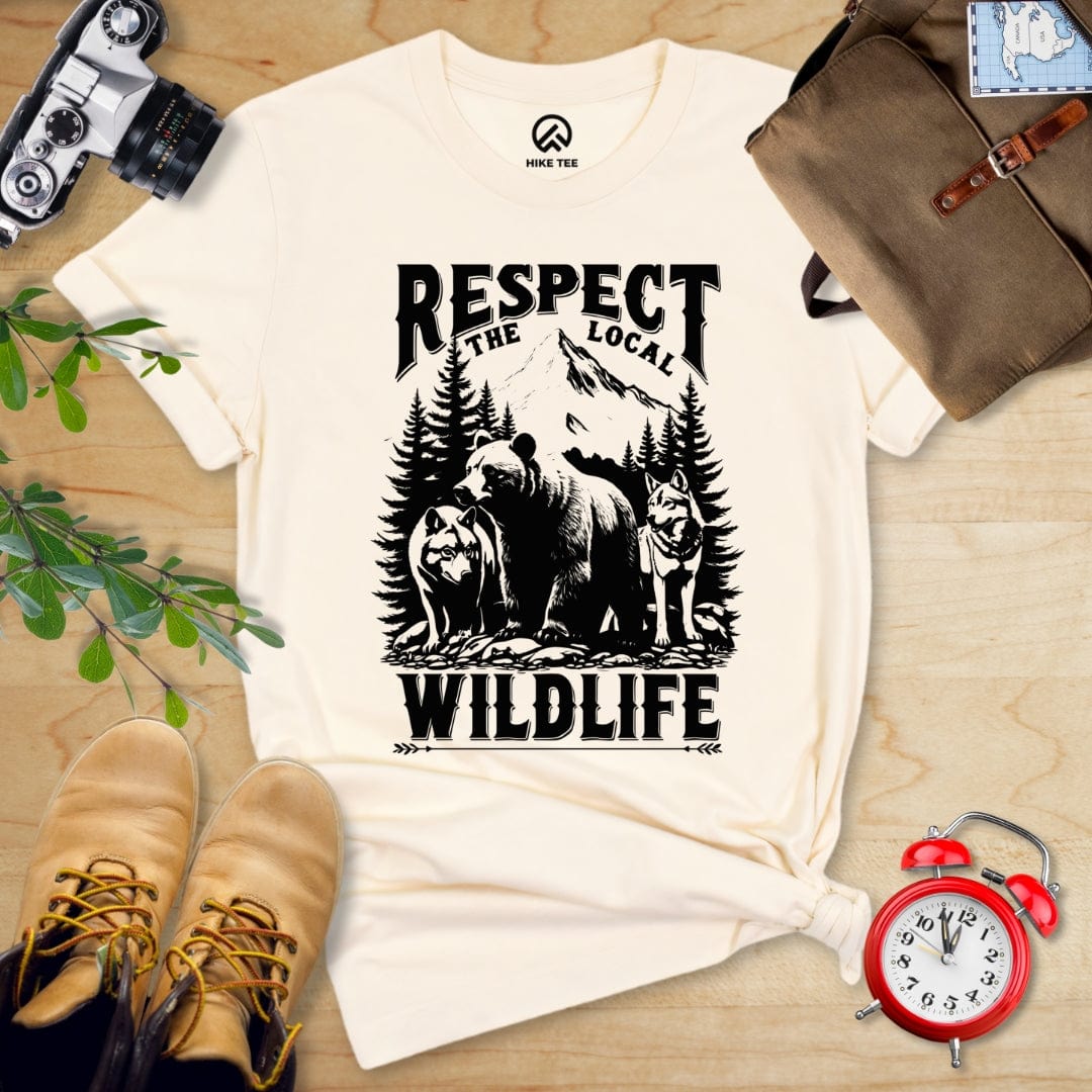 Hike Tee T-Shirt Natural / S Respect The Local Wildlife Shirt