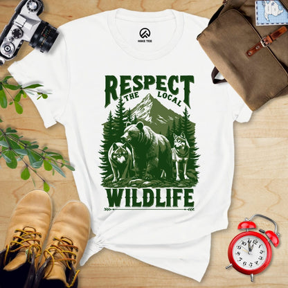 Hike Tee T-Shirt White / S Respect The Local Wildlife Shirt